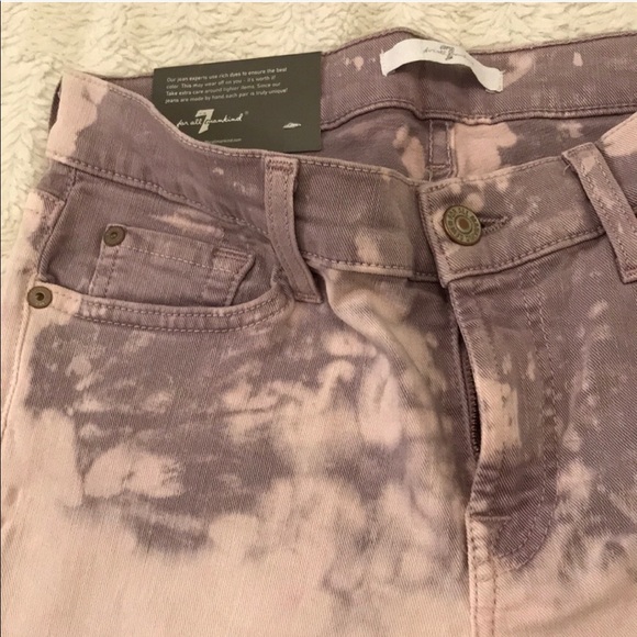 7FAM RARE Lilac/Purple Wash Roxanne Crop Jeans - Picture 2 of 8